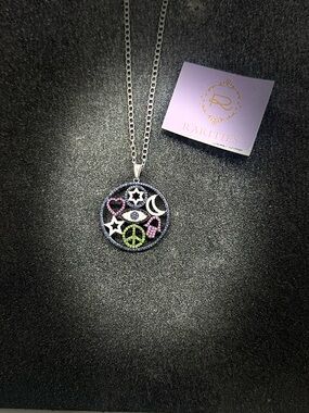 *NWT*RARITIES Sterling Silver Multi-gemstone Talisman Pendant with Chain